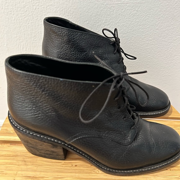 Rachel Comey Black Ibex Lace Up Oxford Booties Sz 7 - Picture 2 of 8